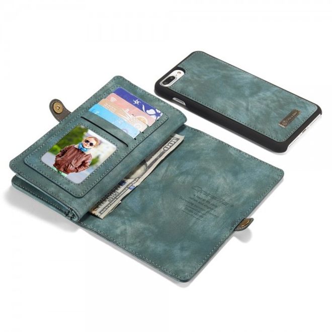 Caseme - iPhone 8 Plus / 7 Plus Hülle - 2 in 1 Portemonnaie und abnehmbares Plastik Cover - blau