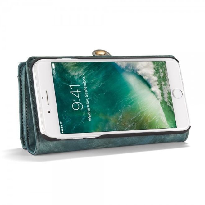 Caseme - iPhone 8 Plus / 7 Plus Hülle - 2 in 1 Portemonnaie und abnehmbares Plastik Cover - blau