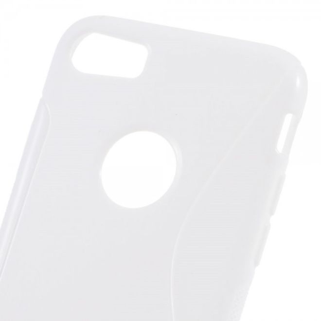 Cover für iPhone SE (2022) / SE (2020) / 8 / 7 - Handyhülle aus elastische Plastik - S-Shape - weiss