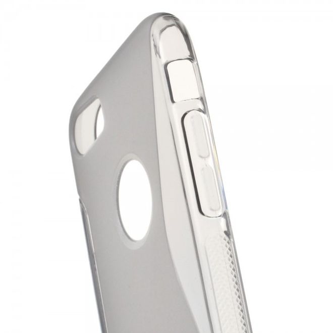 Cover für iPhone SE (2022) / SE (2020) / 8 / 7 - Handyhülle aus elastische Plastik - S-Shape - grau