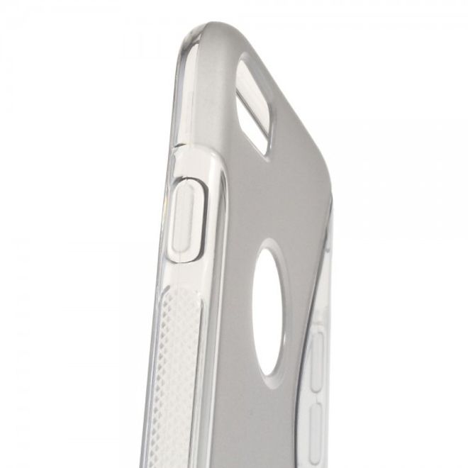 Cover für iPhone SE (2022) / SE (2020) / 8 / 7 - Handyhülle aus elastische Plastik - S-Shape - grau