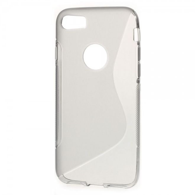 Cover für iPhone SE (2022) / SE (2020) / 8 / 7 - Handyhülle aus elastische Plastik - S-Shape - grau