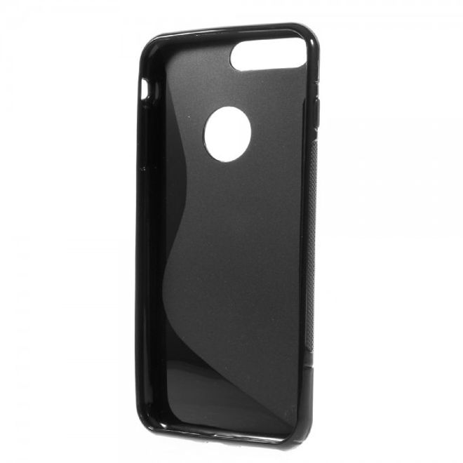 Cover für iPhone 8 Plus / 7 Plus - Handyhülle aus elastische Plastik - S-Shape - schwarz