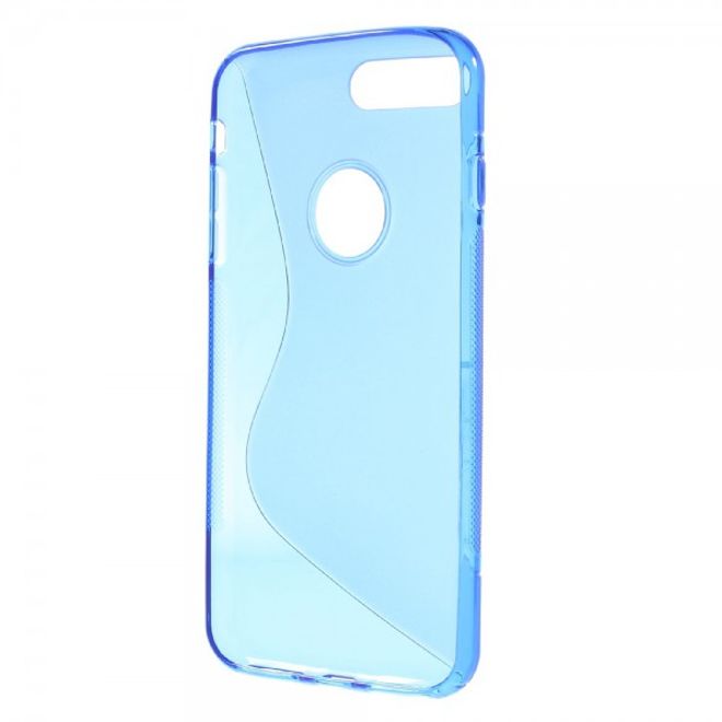 Cover für iPhone 8 Plus / 7 Plus - Handyhülle aus elastische Plastik - S-Shape - blau