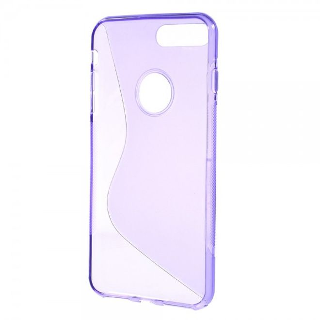 Cover für iPhone 8 Plus / 7 Plus - Handyhülle aus elastische Plastik - S-Shape - purpur