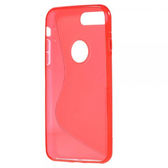 Cover für iPhone 8 Plus / 7 Plus - Handyhülle aus elastische Plastik - S-Shape - rot