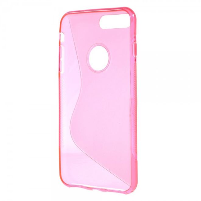 Cover für iPhone 8 Plus / 7 Plus - Handyhülle aus elastische Plastik - S-Shape - rosa