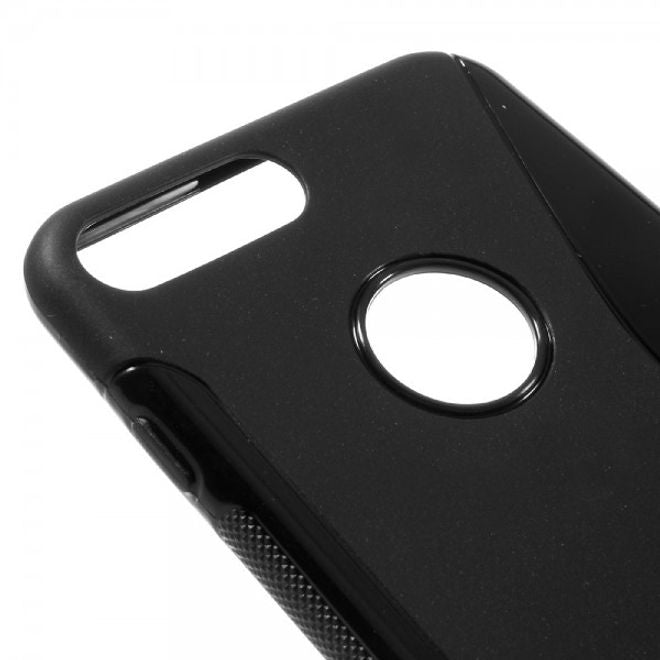 Cover für iPhone 8 Plus / 7 Plus - Handyhülle aus elastische Plastik - S-Shape - schwarz