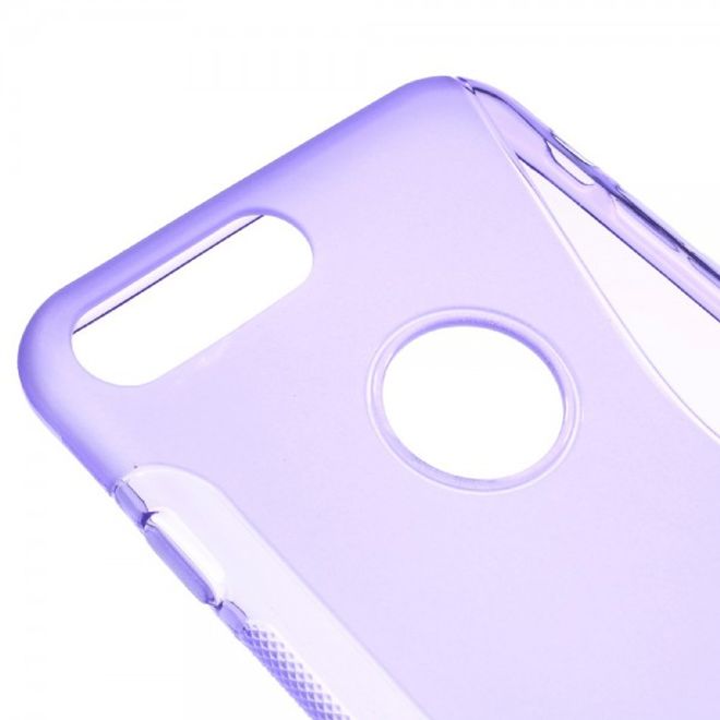 Cover für iPhone 8 Plus / 7 Plus - Handyhülle aus elastische Plastik - S-Shape - purpur