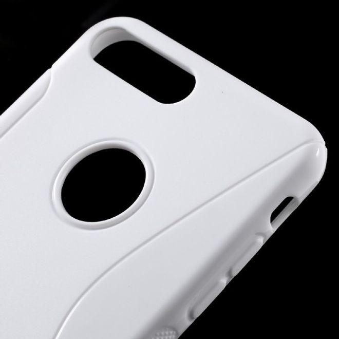 Cover für iPhone 8 Plus / 7 Plus - Handyhülle aus elastische Plastik - S-Shape - weiss
