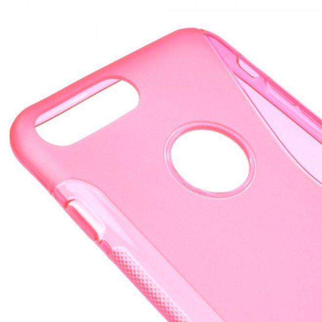 Cover für iPhone 8 Plus / 7 Plus - Handyhülle aus elastische Plastik - S-Shape - rosa