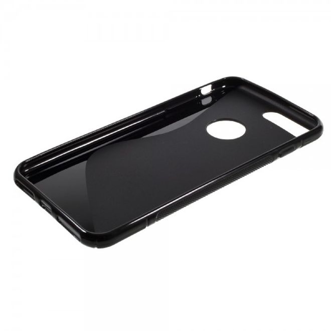 Cover für iPhone 8 Plus / 7 Plus - Handyhülle aus elastische Plastik - S-Shape - schwarz