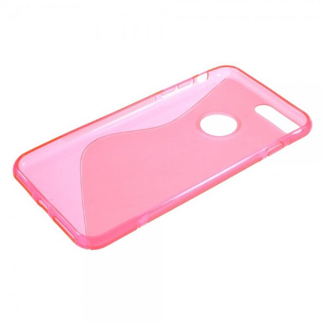 Cover für iPhone 8 Plus / 7 Plus - Handyhülle aus elastische Plastik - S-Shape - rosa