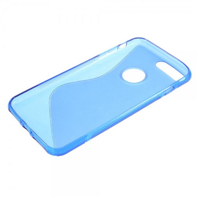 Cover für iPhone 8 Plus / 7 Plus - Handyhülle aus elastische Plastik - S-Shape - blau
