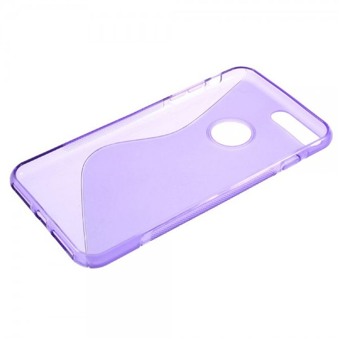 Cover für iPhone 8 Plus / 7 Plus - Handyhülle aus elastische Plastik - S-Shape - purpur
