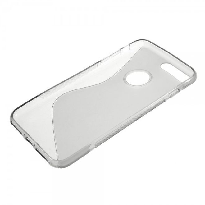 Cover für iPhone 8 Plus / 7 Plus - Handyhülle aus elastische Plastik - S-Shape - grau