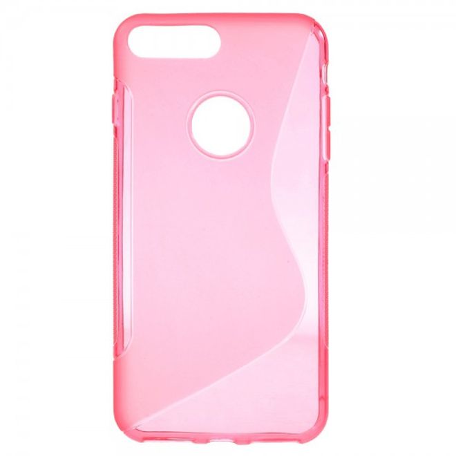 Cover für iPhone 8 Plus / 7 Plus - Handyhülle aus elastische Plastik - S-Shape - rosa