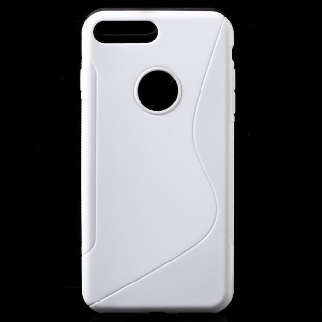 Cover für iPhone 8 Plus / 7 Plus - Handyhülle aus elastische Plastik - S-Shape - weiss