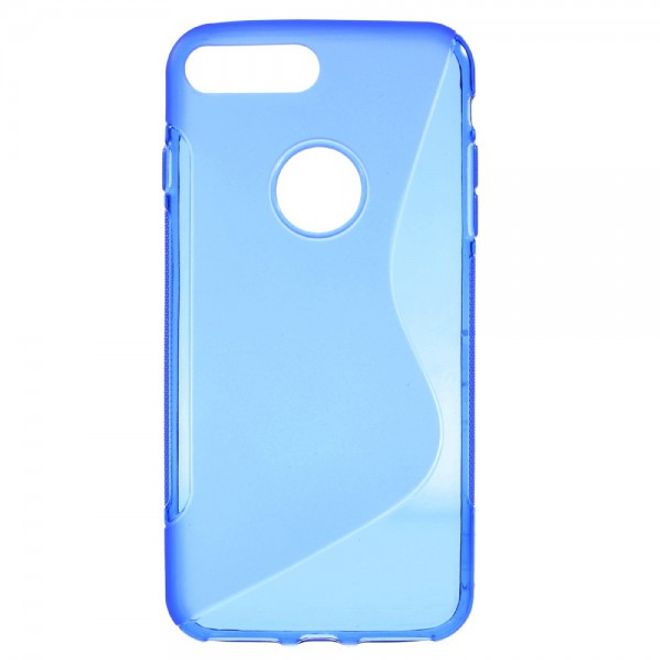 Cover für iPhone 8 Plus / 7 Plus - Handyhülle aus elastische Plastik - S-Shape - blau