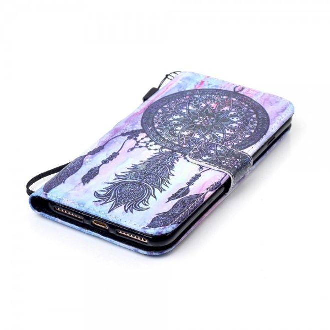 Cover für iPhone 8 Plus / 7 Plus - Handyhülle aus Leder - wunderschöner, schwarzer Traumfänger