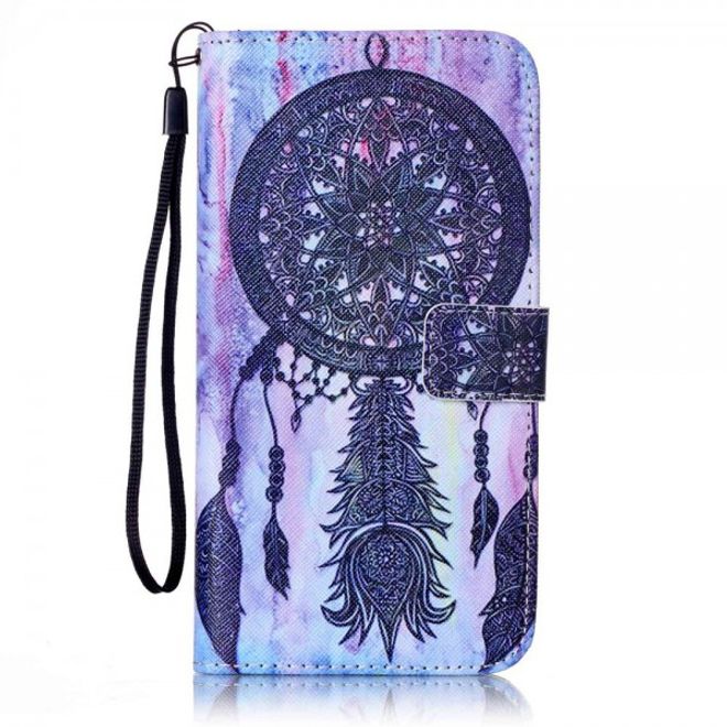 Cover für iPhone 8 Plus / 7 Plus - Handyhülle aus Leder - wunderschöner, schwarzer Traumfänger