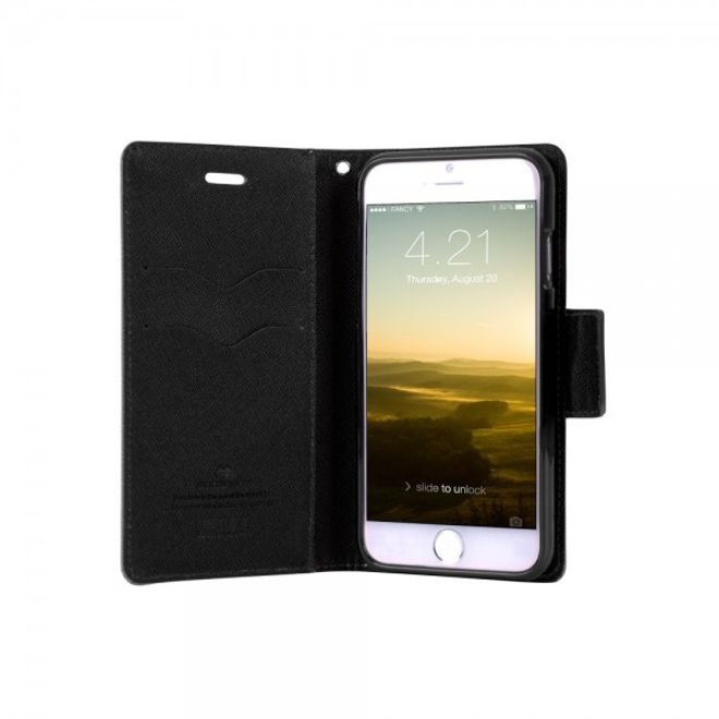 Goospery - Samsung Galaxy J5 (2015) Hülle - Handy Bookcover - Fancy Diary Series - braun/schwarz