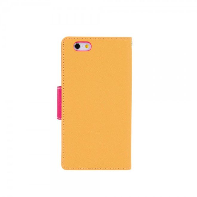 Goospery - LG G4 Hülle - Handy Bookcover - Fancy Diary Series - gelb/pink