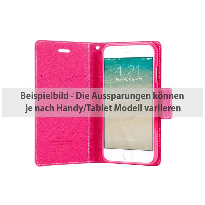 Goospery - Huawei P9 Hülle - Handy Bookcover - Fancy Diary Series - gelb/pink