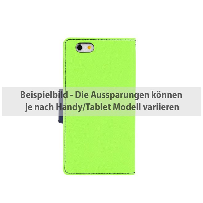 Goospery - Sony Xperia XA Hülle - Handy Bookcover - Fancy Diary Series - lime/navy