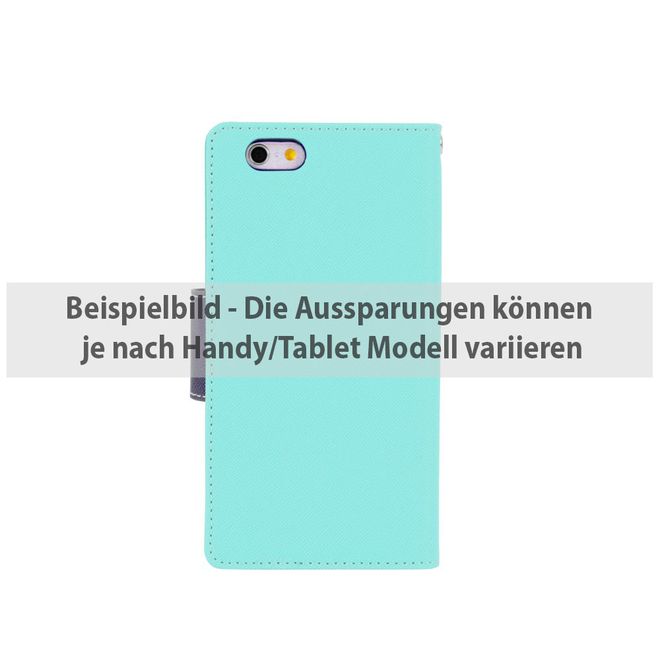 Goospery - Sony Xperia XA Hülle - Handy Bookcover - Fancy Diary Series - mint/navy