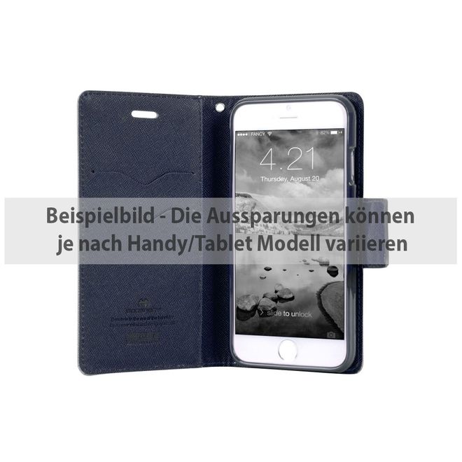 Goospery - LG V20 Hülle - Handy Bookcover - Fancy Diary Series - mint/navy