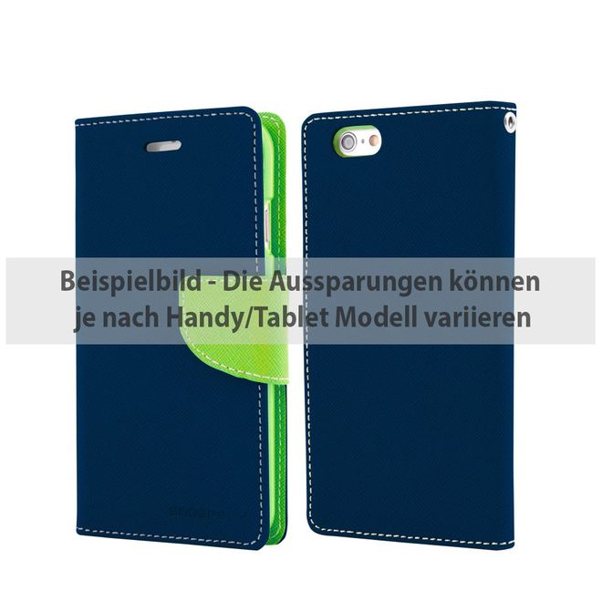 Goospery - iPad Pro 12.9 Hülle - Tablet Bookcover - Fancy Diary Series - navy/lime