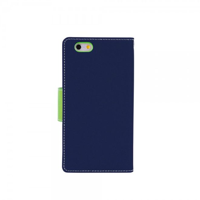 Goospery - Samsung Galaxy A7 (2016) Hülle - Handy Bookcover - Fancy Diary Series - navy/lime