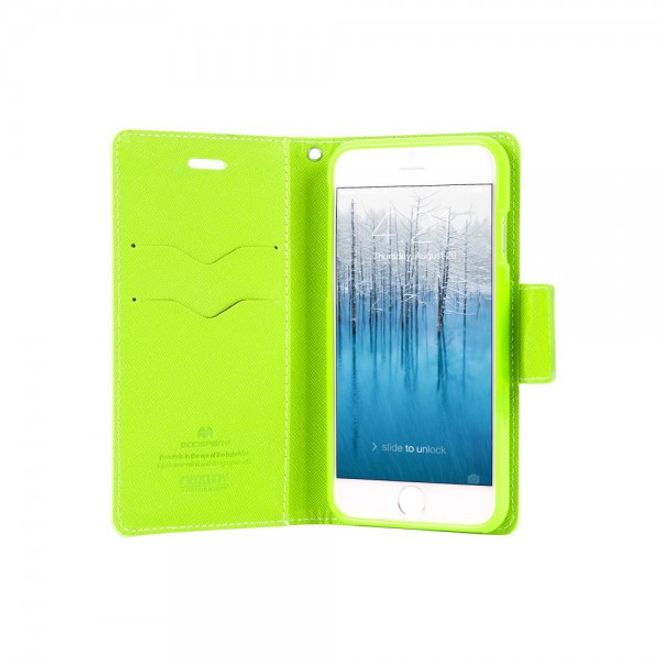 Goospery - Samsung Galaxy Note 2 Hülle - Handy Bookcover - Fancy Diary Series - navy/lime