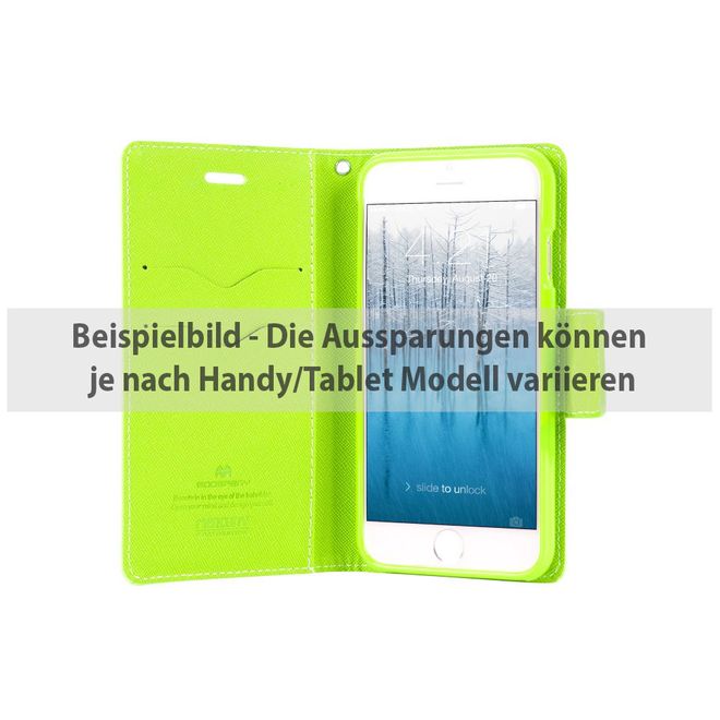 Goospery - LG G5 Hülle - Handy Bookcover - Fancy Diary Series - navy/lime