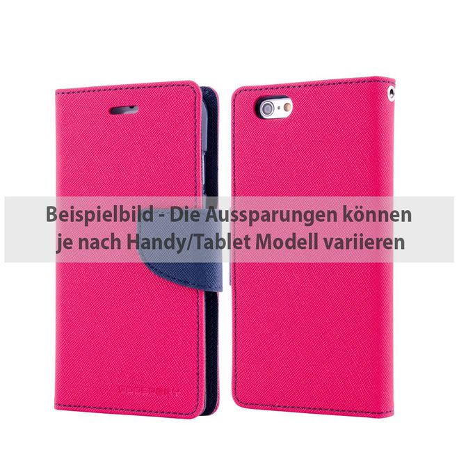 Goospery - Huawei P9 Hülle - Handy Bookcover - Fancy Diary Series - pink/navy