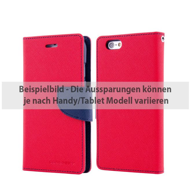 Goospery - iPad Pro 12.9 Hülle - Tablet Bookcover - Fancy Diary Series - rot/navy