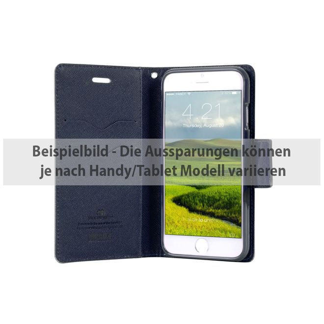 Goospery - Sony Xperia X Performance Hülle - Handy Bookcover - Fancy Diary Series - rot/navy