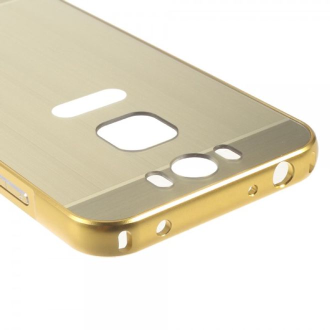 Gigaset ME Handyhülle - Metall Bumper und Plastik Case in einem - aufschiebbar - gold