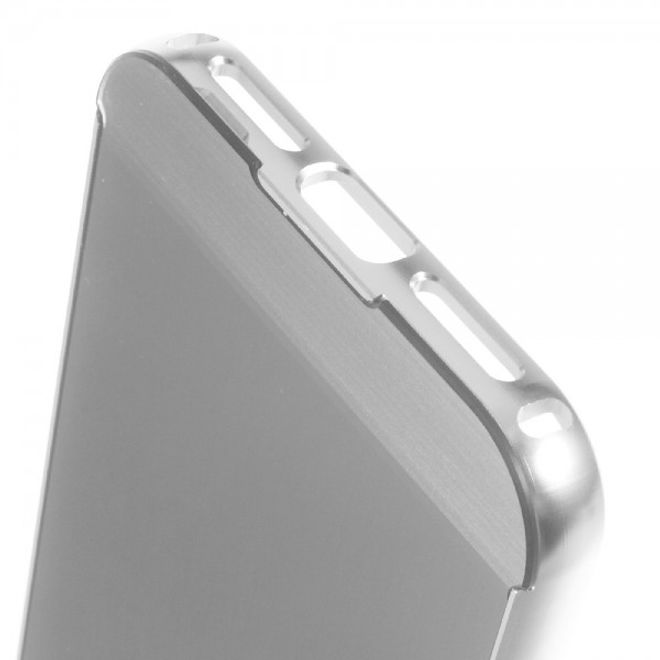 Gigaset ME Handyhülle - Metall Bumper und Plastik Case in einem - aufschiebbar - silber