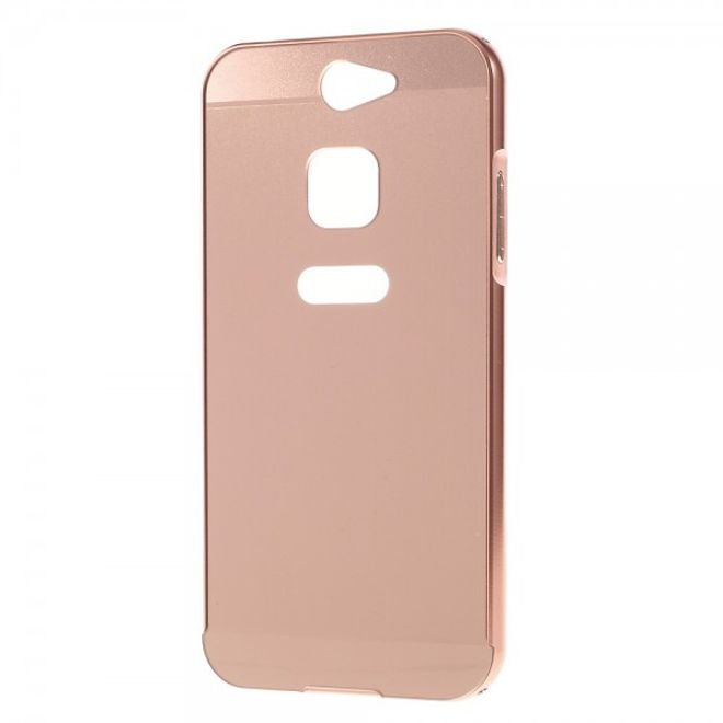 Gigaset ME Pure 5.0 Handyhülle - Metall Bumper und Plastik Case in einem - aufschiebbar - rosagold