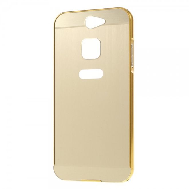 Gigaset ME Pure 5.0 Handyhülle - Metall Bumper und Plastik Case in einem - aufschiebbar - gold