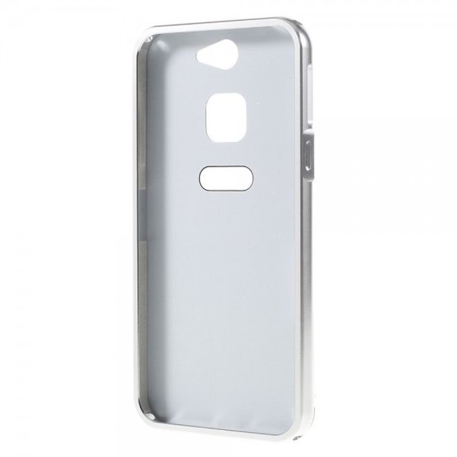 Gigaset ME Pure 5.0 Handyhülle - Metall Bumper und Plastik Case in einem - aufschiebbar - silber