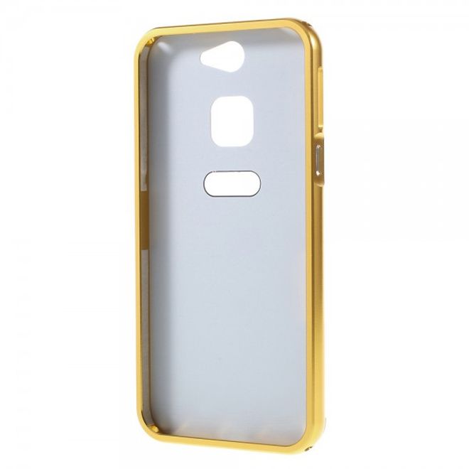 Gigaset ME Pure 5.0 Handyhülle - Metall Bumper und Plastik Case in einem - aufschiebbar - gold
