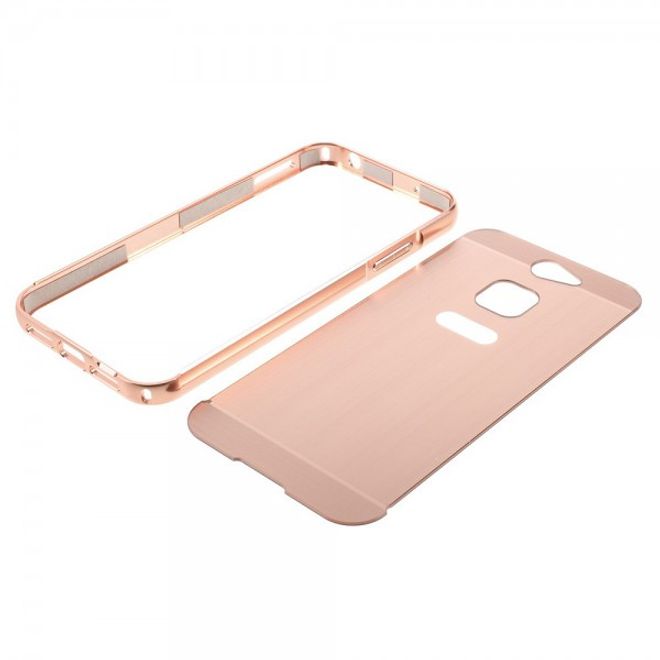 Gigaset ME Pure 5.0 Handyhülle - Metall Bumper und Plastik Case in einem - aufschiebbar - rosagold