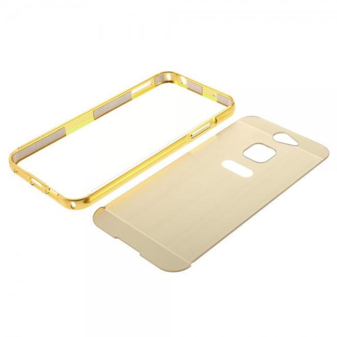 Gigaset ME Pure 5.0 Handyhülle - Metall Bumper und Plastik Case in einem - aufschiebbar - gold