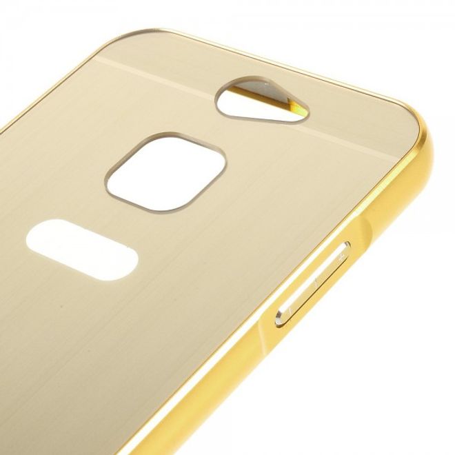 Gigaset ME Pure 5.0 Handyhülle - Metall Bumper und Plastik Case in einem - aufschiebbar - gold