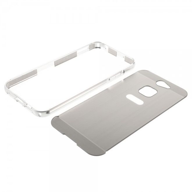 Gigaset ME Pure 5.0 Handyhülle - Metall Bumper und Plastik Case in einem - aufschiebbar - silber