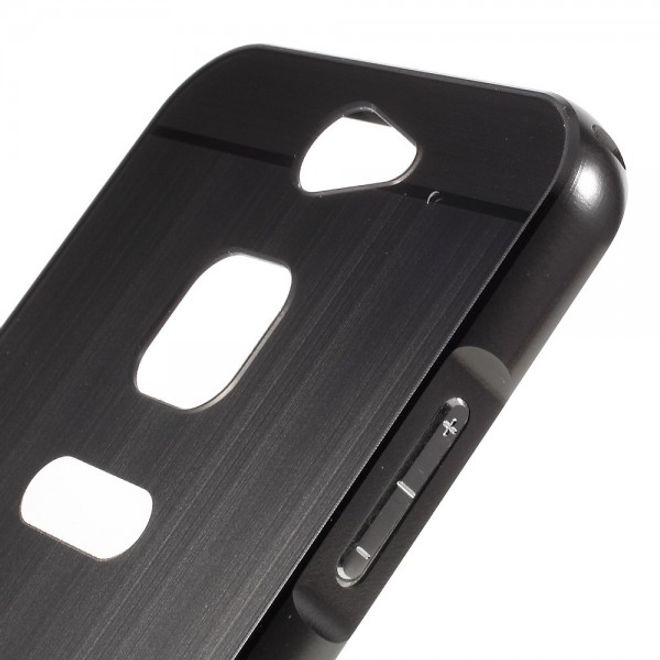 Gigaset ME Pure 5.0 Handyhülle - Metall Bumper und Plastik Case in einem - aufschiebbar - schwarz