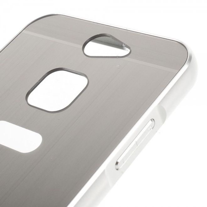 Gigaset ME Pure 5.0 Handyhülle - Metall Bumper und Plastik Case in einem - aufschiebbar - silber